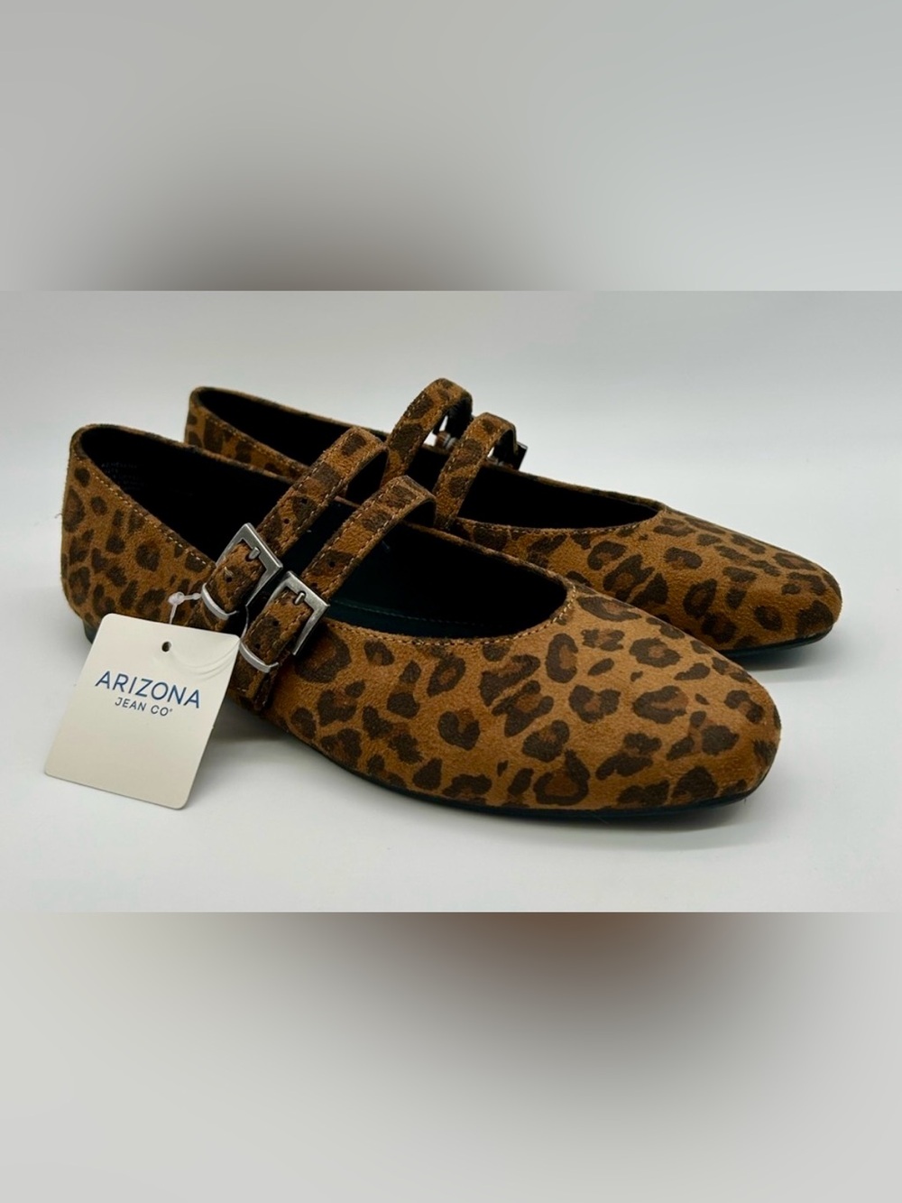 Arizona Jean Co Helena Cheetah Mary Jane Ballet Flats 9 Leopard Print $50